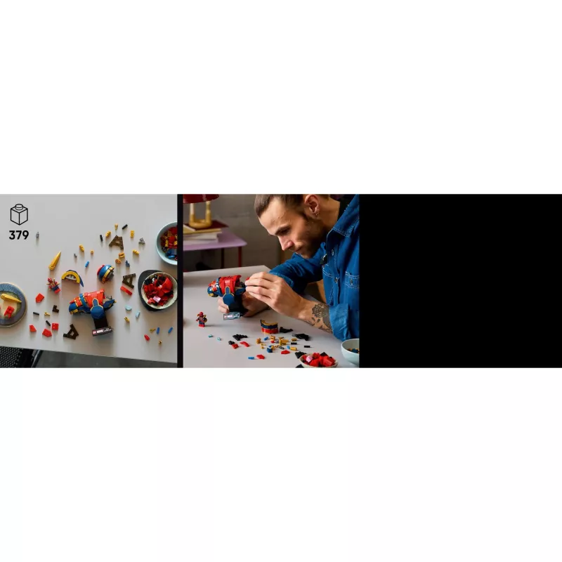 LEGO Marvel kolekcionējams krūšutēls Dzelzs Zirnekļcilvēks 76326, 379 gabali, 18+ demonstrācijas modelis, 170×200×110 mm