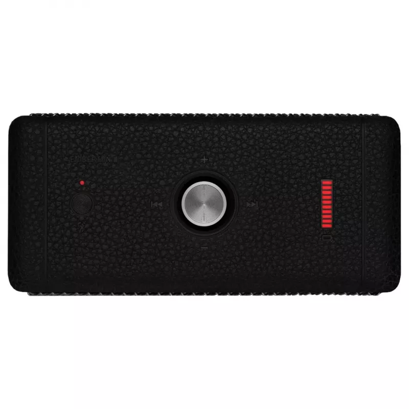 Portatīvais Bluetooth skaļrunis Marshall Emberton II Black Steel — kompakts, bezvadu audio