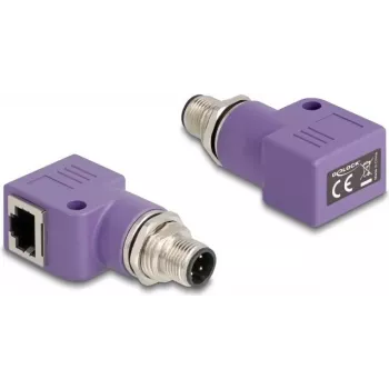 DeLOCK 60679 dzimuma maiņas kabelis M12 RJ45 Violeta