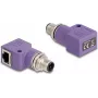 DeLOCK 60679 dzimuma maiņas kabelis M12 RJ45 Violeta