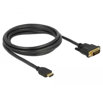 DeLOCK HDMI/DVI-D kabelis 2,0m ar skrūvēm (85654)