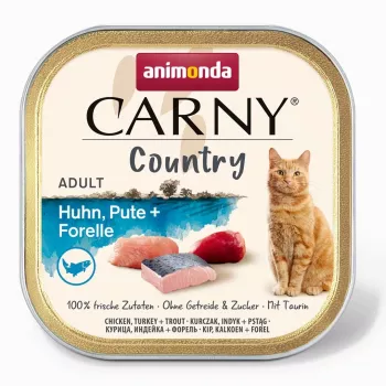ANIMONDA Carny Country Chicken, Turkey + Trout - slapjā barība kaķiem - 100 g