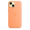 Apple iPhone 15 Silicone Case ar MagSafe - Orange Sorbet