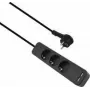Helos ADVANCED 3-vietīgs pagarinātājs ar USB lādētāju, melns, 1,5 m