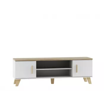 Cama TV stand LOTTA 160 2D2K Balts/sonoma