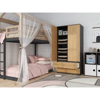 Topeshop SZAFA MALWA AN/AR K bedroom wardrobe/closet 5 shelves 2 durvis(s)
