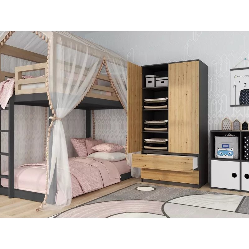 Topeshop SZAFA MALWA AN/AR K bedroom wardrobe/closet 5 shelves 2 durvis(s)