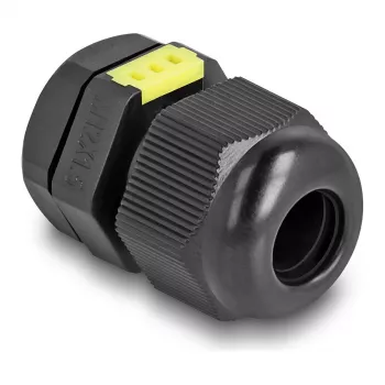 Kabeļa uzmava M12 DELOCK ar ventilāciju IP68, plastmasa, melna, 2 gab.