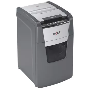 Rexel Optimum AutoFeed+ 130X papīra smalcinātājs, šķērsgriezums, 55 dB, 22 cm, melns/sudrabs