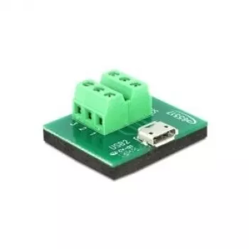 DELOCK 65517 Mikro USB uz spaiļu bloku adapteris, 6 kontaktu, melns/zaļš