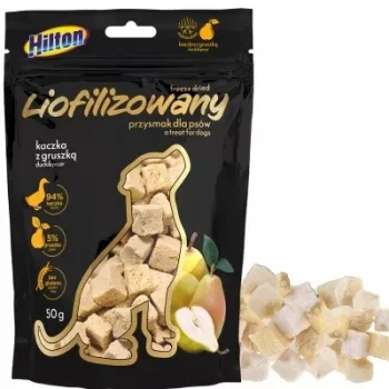 Liofilizēts suņu kārums Hilton ar pīli un bumbieri, 50 g