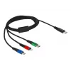 DeLOCK USB Lādēšanas Kabelis 3 in 1 USB Type-C uz Lightning Micro USB 1 m