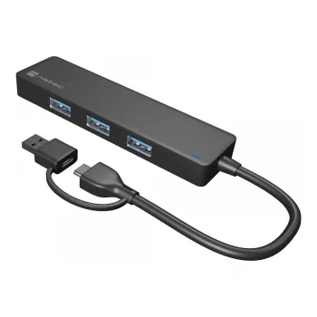 USB Hubs NATEC Mayfly USB 3.2 Gen 1 Type-A Type-C 5000 Mbit/s Melns