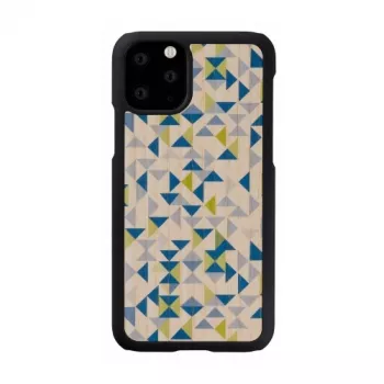 Viedtālruņa maciņš man and wood iPhone 11 Pro — zils trīsstūris uz melna, aizsargājošs cietais apvalks