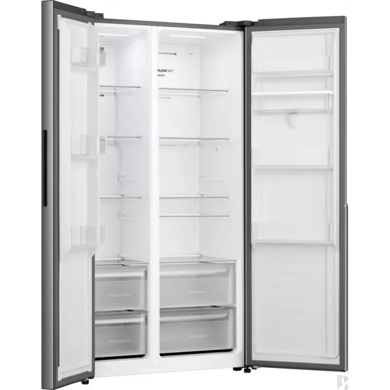 Gorenje HZF55082 NRS917E41XWD G400 Brīvstāvošs Amerikāņu stila ledusskapis, Pelēks, 2 durvis, Skārienvadība, LED