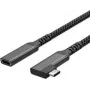 USB-C pagarinātājkabelis USB-C > USB-C ligzda 3.2 90° PD Textil 1,5m (FL31-74016)
