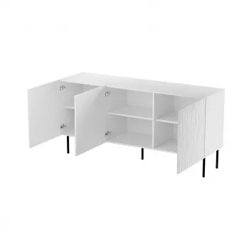 Kumode JUNGLE 152x40.5x74.5 cm balta matēta ar melnām kājām