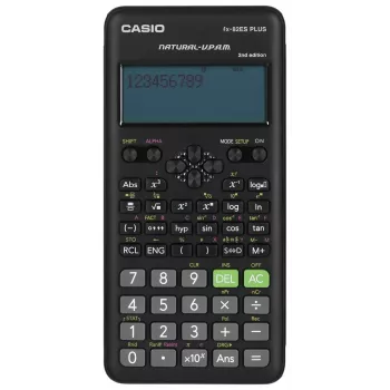 Zinātniskais kalkulators CASIO FX-82ES PLUS-2 Pocket — 252 funkcijas, 12 ciparu displejs, baterijas (AAA), melns