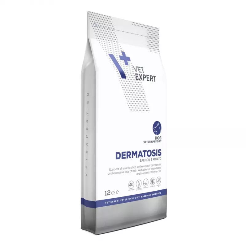 VET EXPERT Veterinary Diet Dermatosis Dog Salmon & Potato - sausa suņu barība - 12 kg