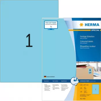 Herma 4403 Zilas pašlīmējošās etiķetes A4