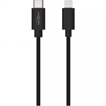 Mobilā telefona kabelis Ansmann 1700-0106 Melns USB C Lightning 0.12 m