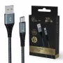 USB-A uz USB-C kabelis Extralink Smart Life 15W, 120 cm, neilona pīts, 5V 2.4A/3A, melns