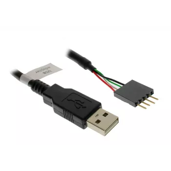 USB kabelis Akasa 0.4m USB A Melns