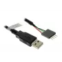 USB kabelis Akasa 0.4m USB A Melns