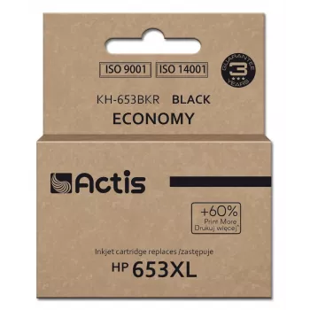 Actis KH-653BKR tintas kasetne (aizstāj HP 653XL 3YM75AE; Premium; 20ml; 575 lpp; melna)