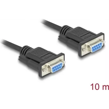 DeLOCK 86827 Seriālais kabelis 10 m DB-9 Melns
