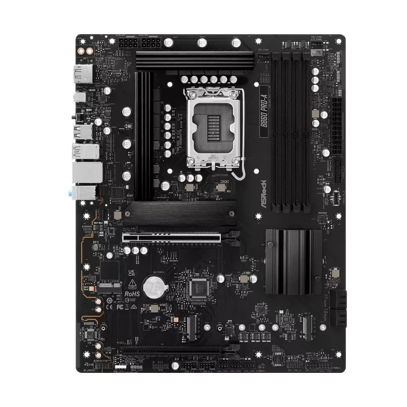 Mātesplate ASRock B860 Pro-A — Intel B860 ATX, LGA 1851, DDR5, 4x DIMM, 256 GB, 2.5Gb LAN, 1x M.2, 4x SATA III