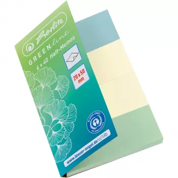 Herlitz 50033447 tukšas pašlīmējošas cilnes 160 gab. zila, zaļa, dzeltena
