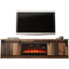 TV skapis Cama Meble GRANERO ar kamīna sekciju, 2000×567×350 mm, skaidu plātne/MDF, bīdāmās 2 durvis, matēts vecais koks