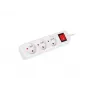 Pagarinātāja vads LANBERG PS1-03E-0300-W — 3 m, 3 kontaktligzdas, balts, iekštelpām