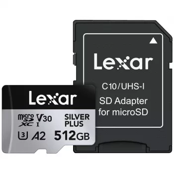 Atmiņas karte Lexar 512GB UHS-I microSDXC SILVER PLUS
