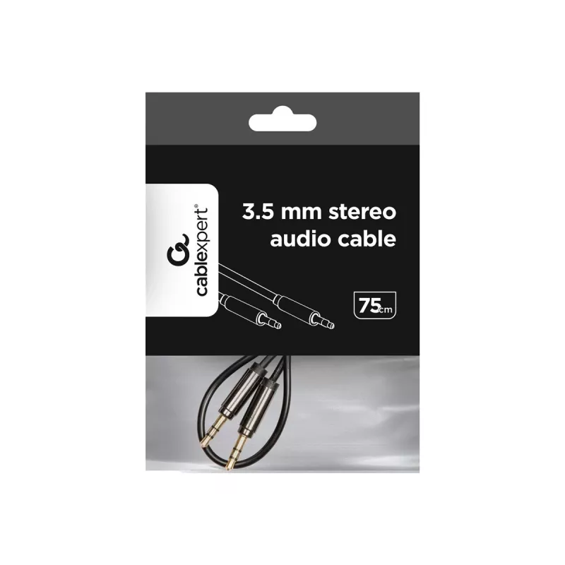 Gembird CCAP-444-0.75M Audio kabelis 3.5mm Mini Jack vīrietis - Mini Jack vīrietis, 0,75m, Melns