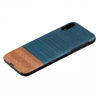 Aizsargmaciņš iPhone XR man and wood — denim melns koka telefona maciņš