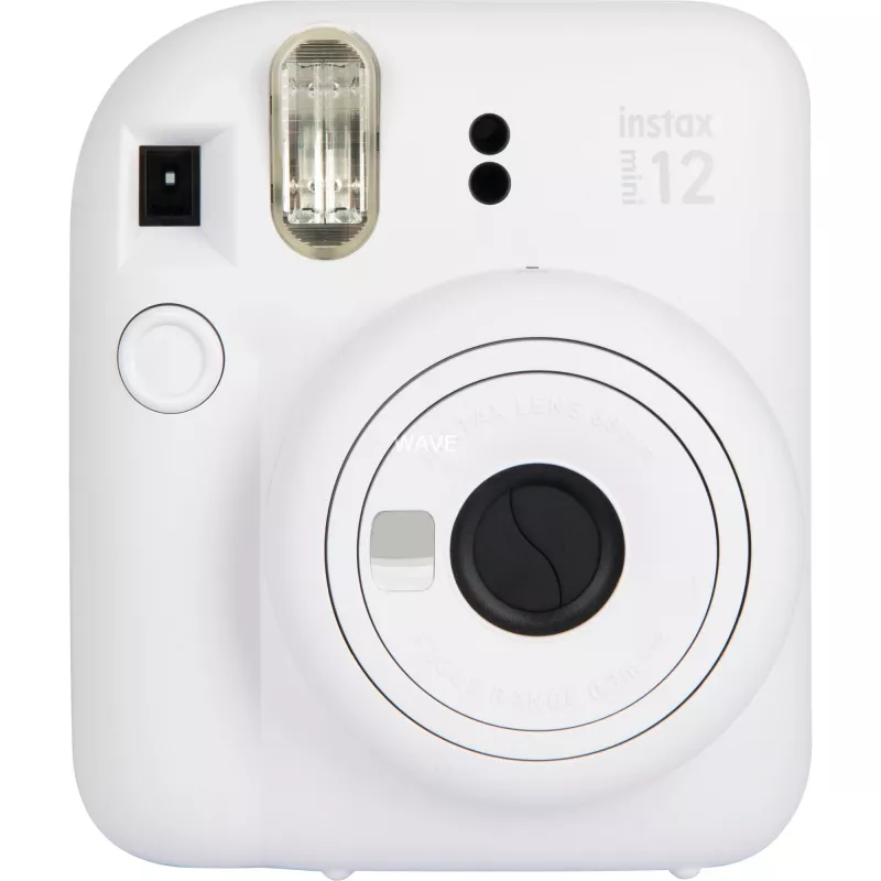 Momentkamera Fujifilm Instax Mini 12 Balta — 86×54 mm izdrukas, 60 mm fokusa attālums, AA baterija