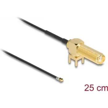 Koaksiālais kabelis DeLOCK 12028 0.25 m SMA I-PEX MHF4 Melns