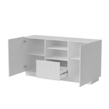Kumode Cama Meble LIVERTI 150x42x78 cm balta, skaidu plātne, 1 atvilktne