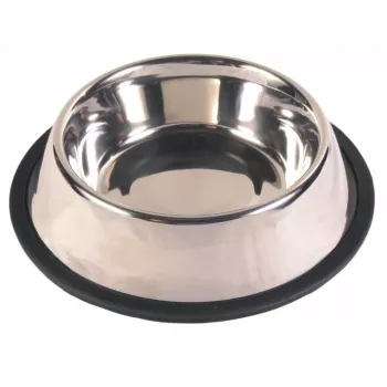 Suņa/Kaķa Bļoda Trixie 24854 — Nerūsējošais Tērauds, 1.75 L, 30 cm, Melna, Neslīdošas Kājiņas, Trauku Mazgājamā Mašīnā Droša