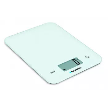 Virtuves svari BLAUPUNKT FKS401 — balts, līdz 10 kg, precizitāte 1 g, skārienjutīga vadība