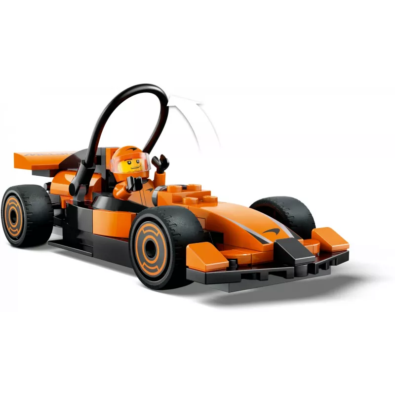 LEGO City F1 Racer McLaren Sacensību Auto 60442 — būvēšanas komplekts, 86 detaļas, 1 minifigūra, vecumam 6+