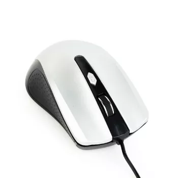 Vadu ambidekss optiskā pele GEMBIRD MUS-4B-01-BS, USB Type-A, 1200 DPI, 4 pogas, melna/sudraba