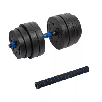 REBEL ACTIVE Regulējama bitumena hantele ar savienotāju 1x20kg