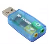 USB ārējā skaņas karte Gembird Virtus2 — USB interfeiss, 3.5 mm austiņu izeja, zils caurspīdīgs