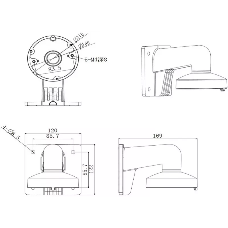 Hikvision Digital Technology DS-1272ZJ-110 drošības kameras stiprinājums