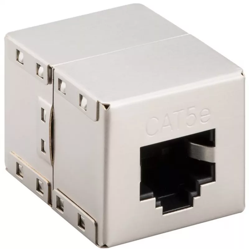 Wentronic Goobay CAT 5e RJ45 savienotājs/savienotājs - līdz 100 MHz tīkliem, ekranēts (15027)