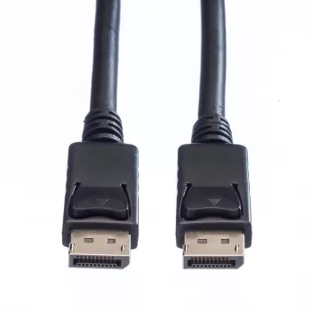 Value DisplayPort savienojuma kabelis, DisplayPort spraudnis – DisplayPort spraudnis, 1.50 m, melns, 11.99.5767, ekranēts
