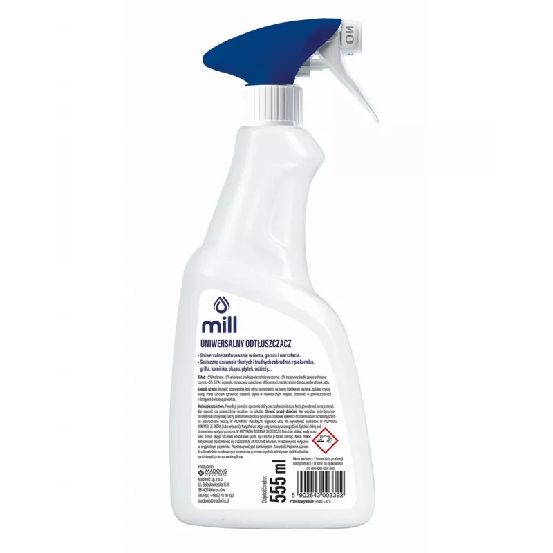 Attaukošanas līdzeklis Mill Clean 555 ml — aerosols tauku traipu noņemšanai